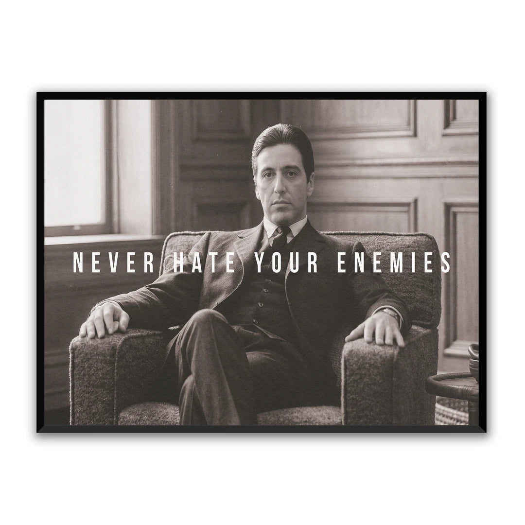 Corleone Never Hate Your Enemies | Plakat, w czarnej ramie, widok z przodu