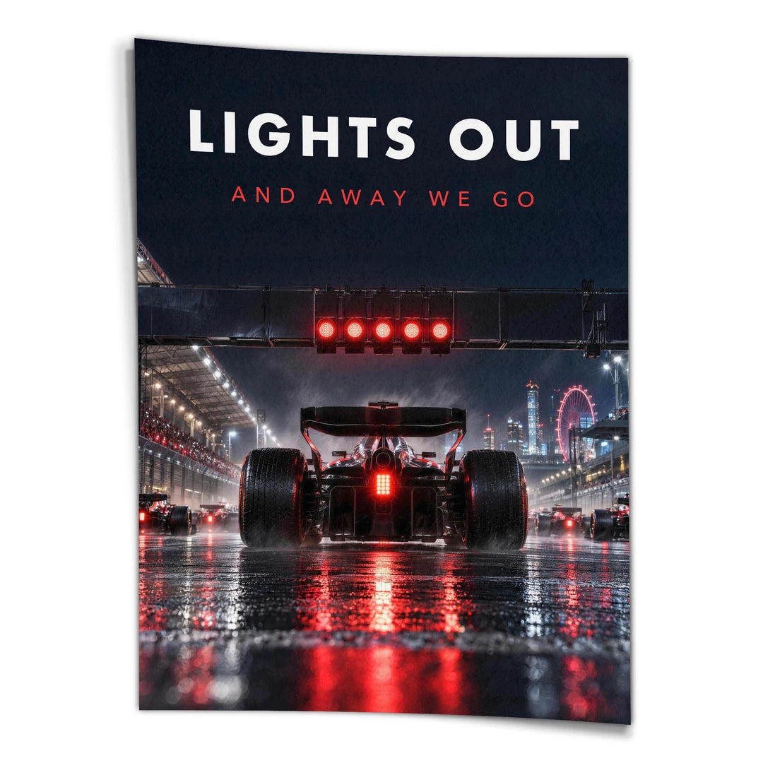 F1 Lights Out and Away We Go | Plakat, widok z przodu
