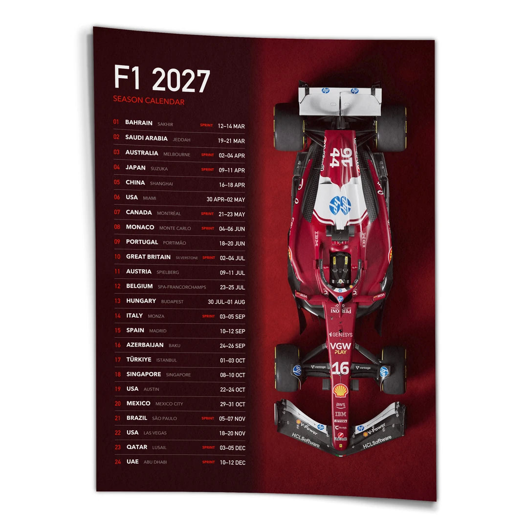 Kalendarz F1 2027 | Plakat, widok z przodu