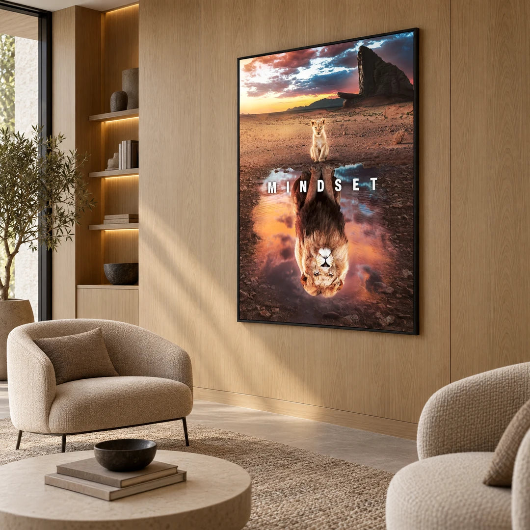 Lion Mindset | Plakat, we wnętrzu
