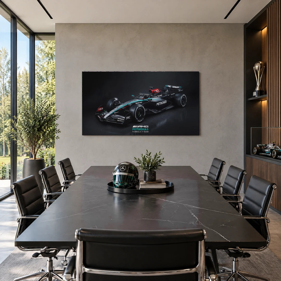 Czarny Mercedes F1 | Obraz, we wnętrzu