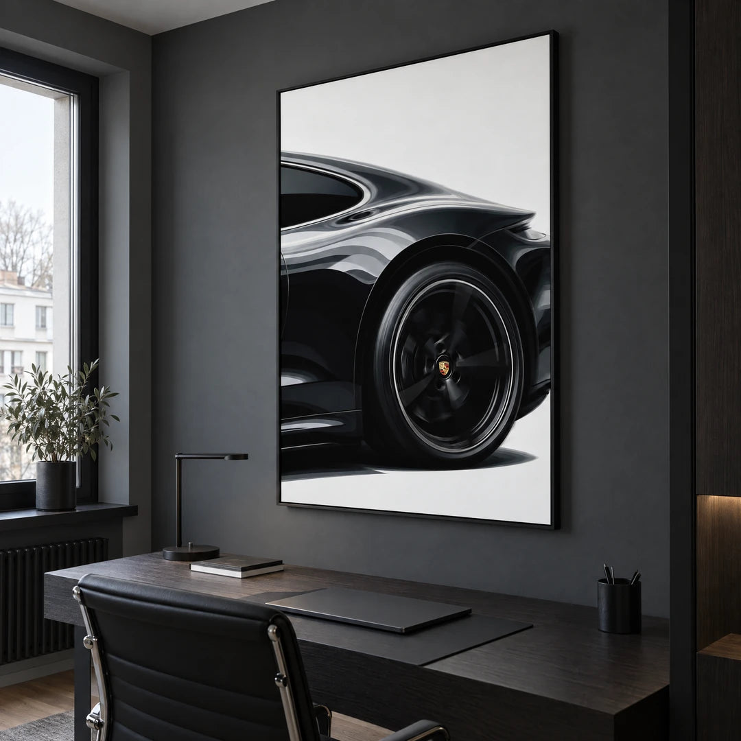 Czarne Porsche 911 | Obraz, we wnętrzu