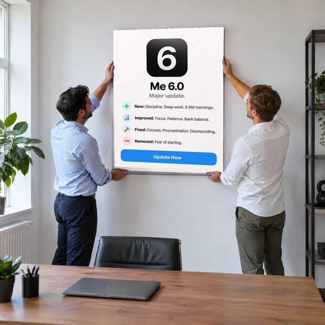 Me 6.0 Update Now | Plakat, we wnętrzu