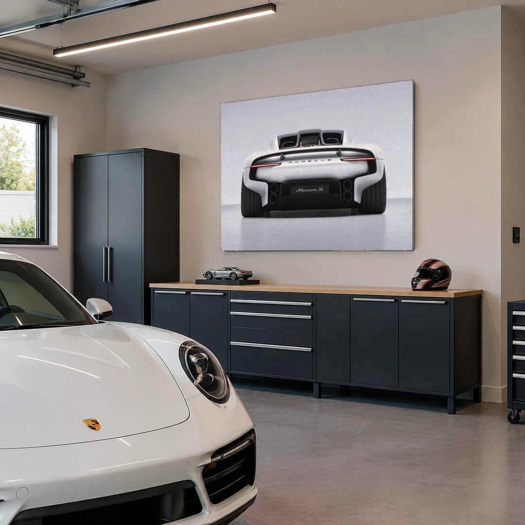 Porsche Mission S z Tyłu | Plakat, we wnętrzu