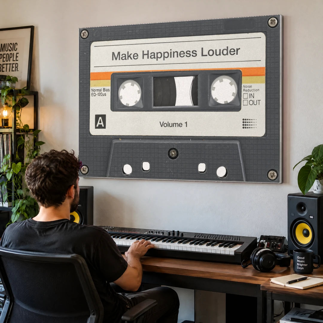 Kaseta Make Happiness Louder | Obraz, we wnętrzu