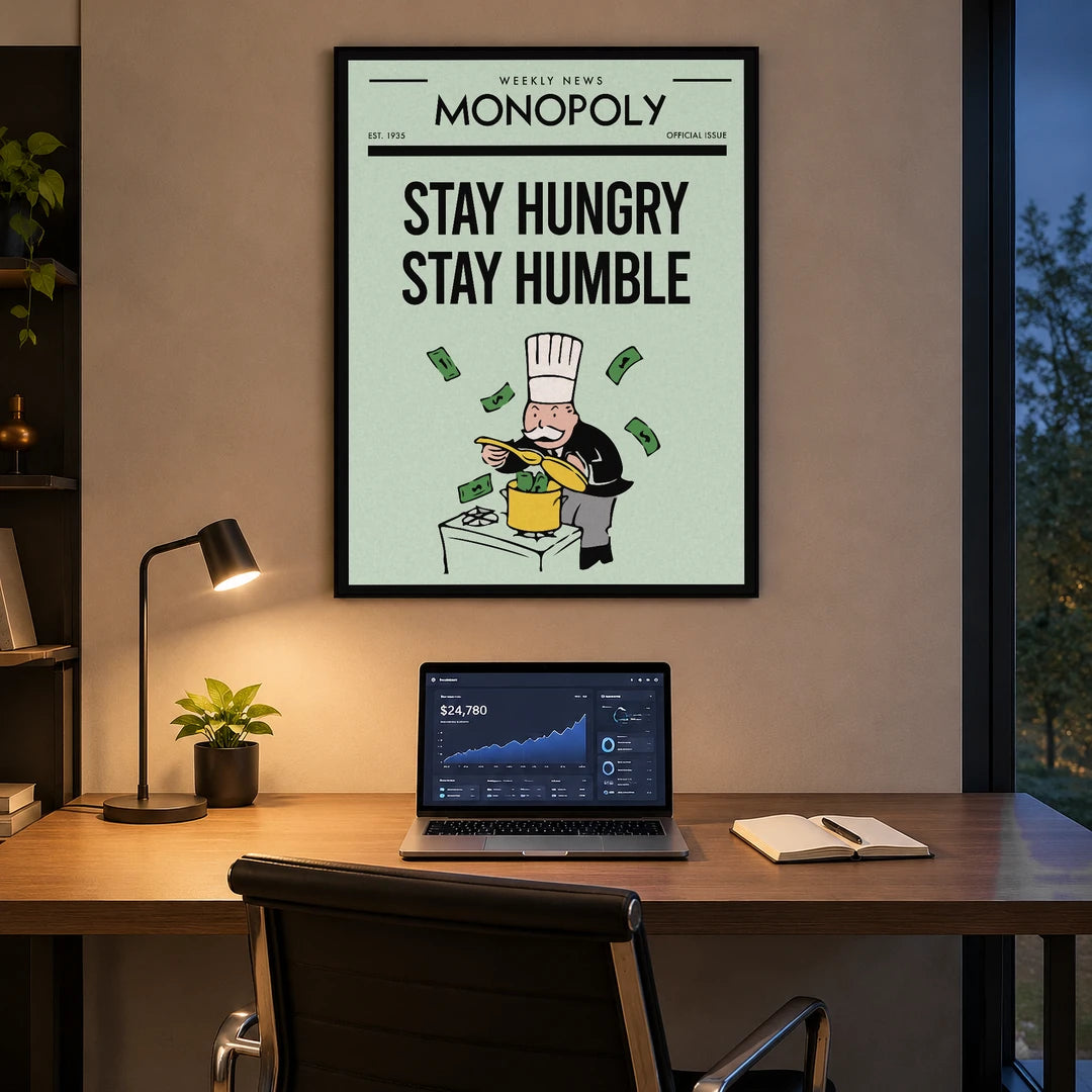 Monopoly Stay Hungry Stay Humble | Plakat, we wnętrzu