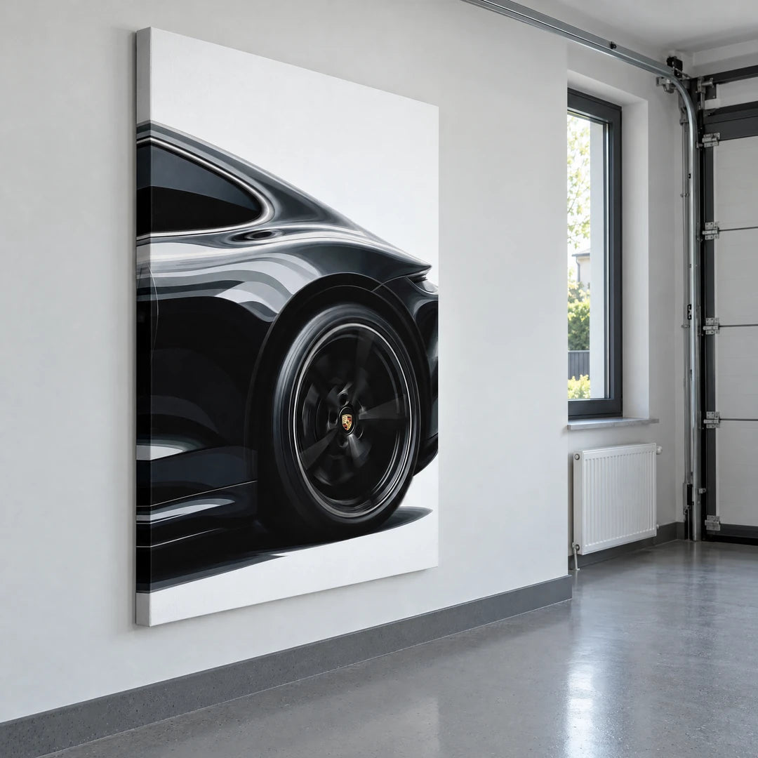 Czarne Porsche 911 | Plakat, we wnętrzu