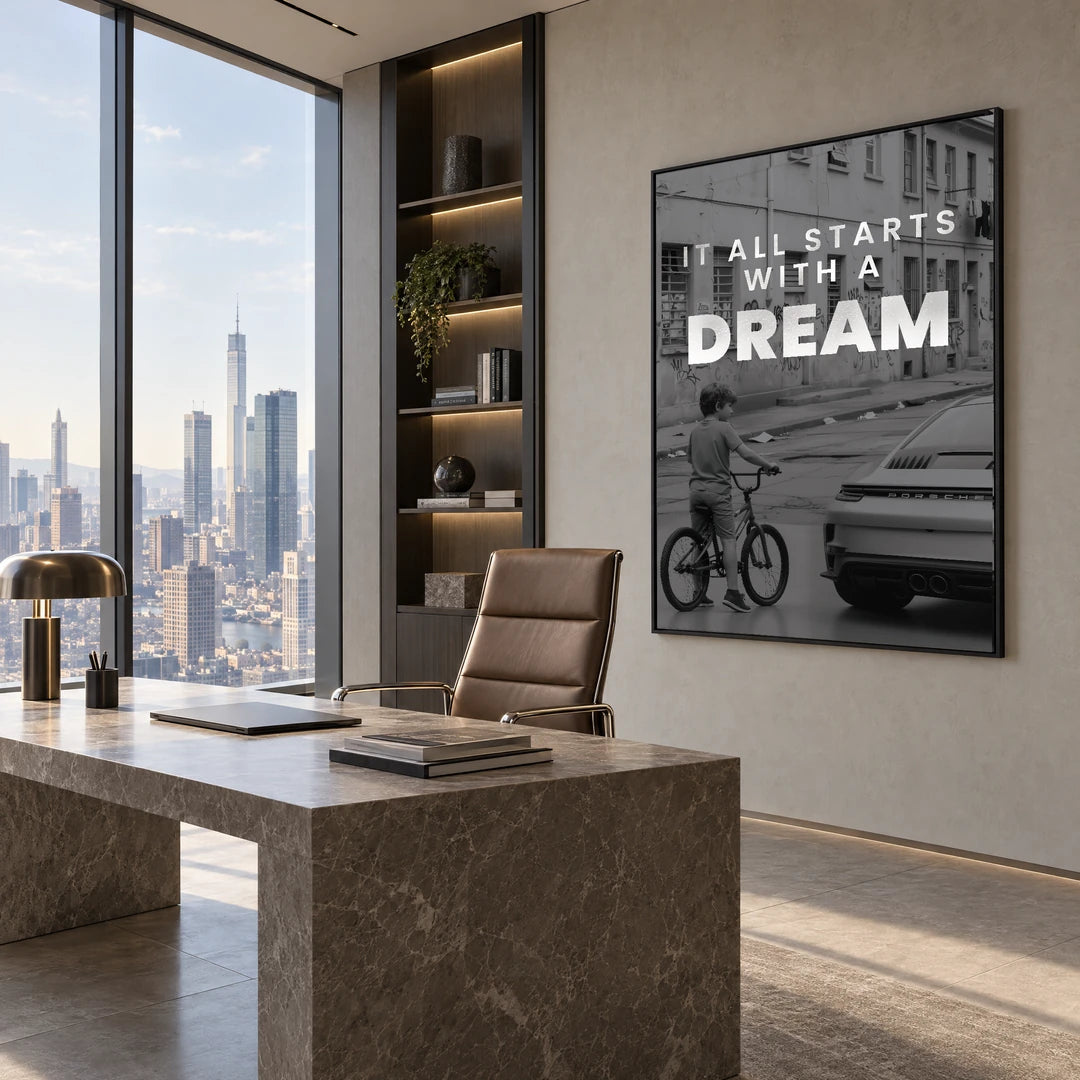 It All Starts With A Dream Porsche | Obraz, we wnętrzu