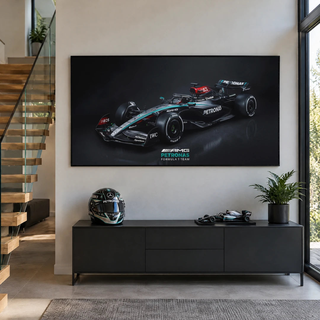 Czarny Mercedes F1 | Obraz, we wnętrzu
