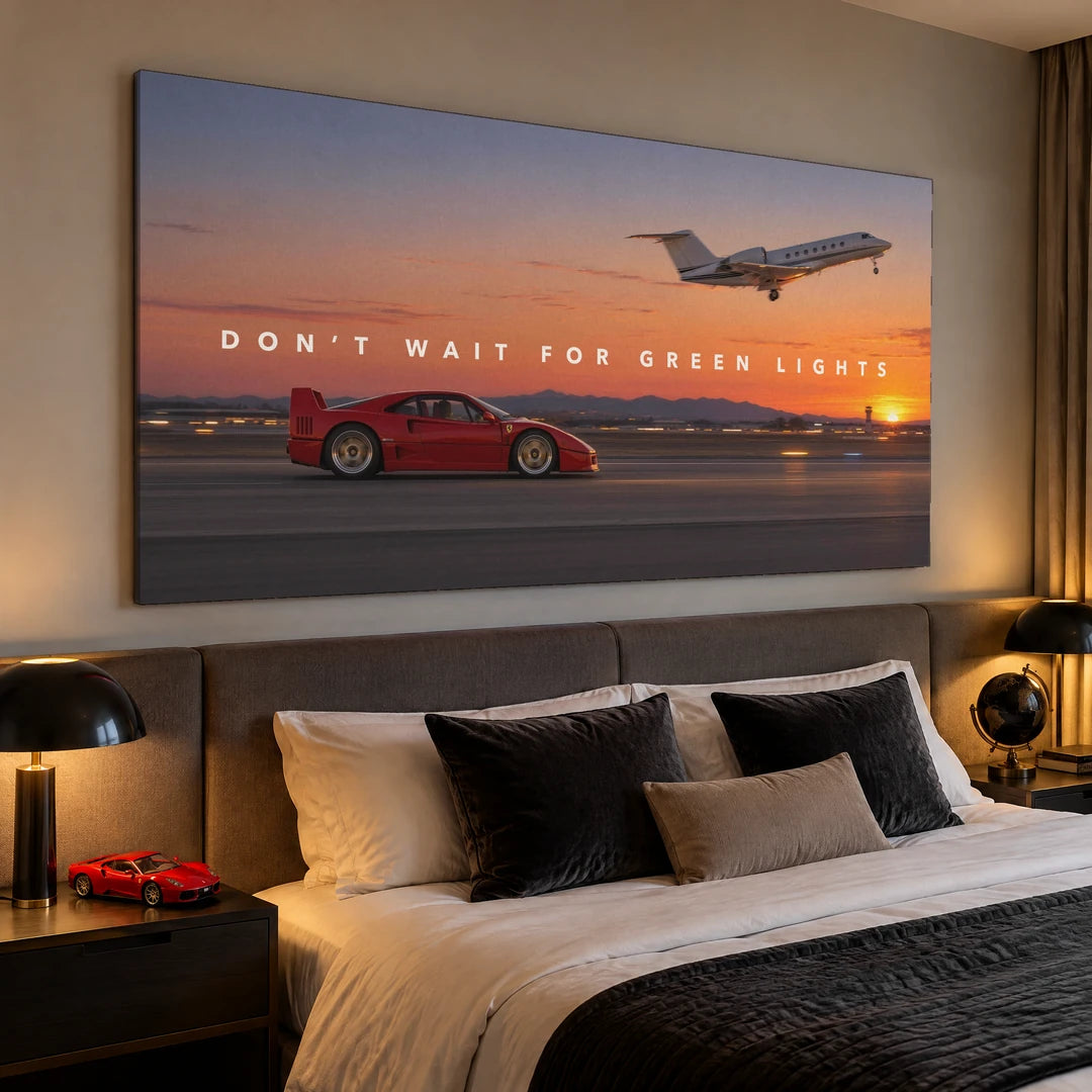 Ferrari F40 Don't Wait For Green Lights | Obraz, we wnętrzu