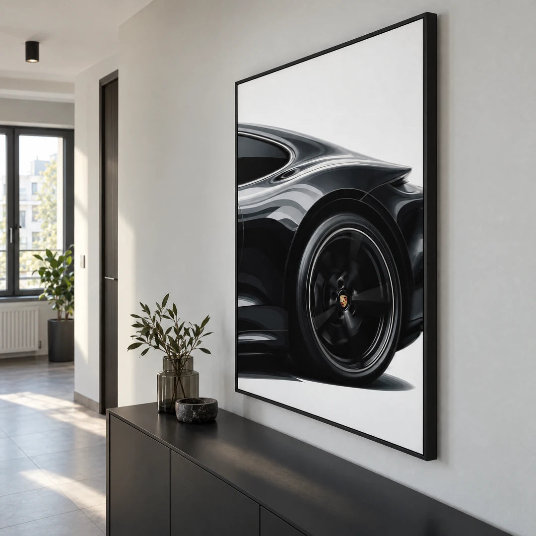 Czarne Porsche 911 | Plakat, we wnętrzu